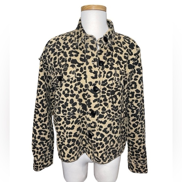 Lulus Women's Jacket Size M Leopard Print Long Sleeve Collar Button Up Pockets - Picture 1 of 9